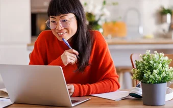 Woman with cash options