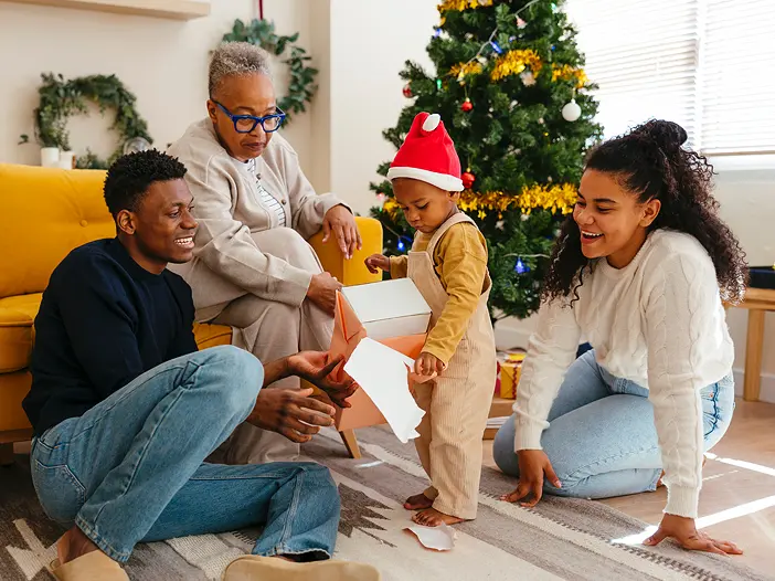 Family enjoying Christmas