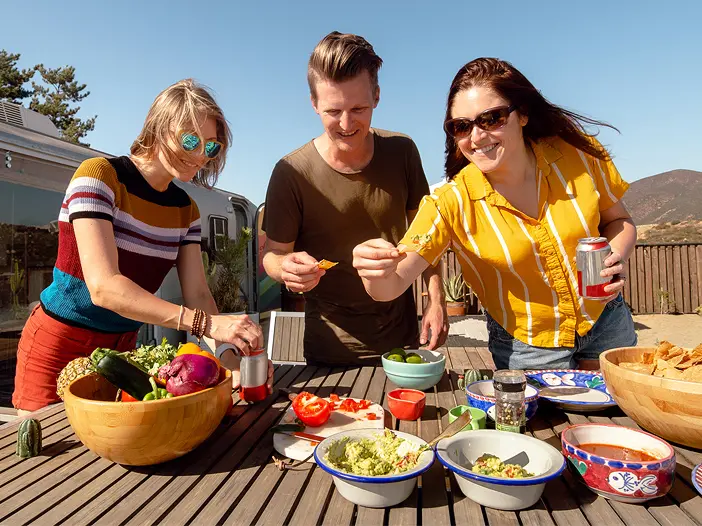 Friends sharing a meal