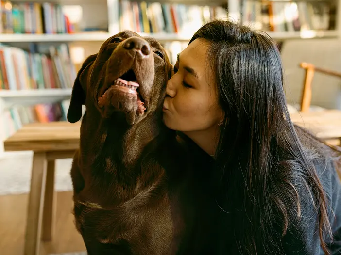 Woman with her pet dog